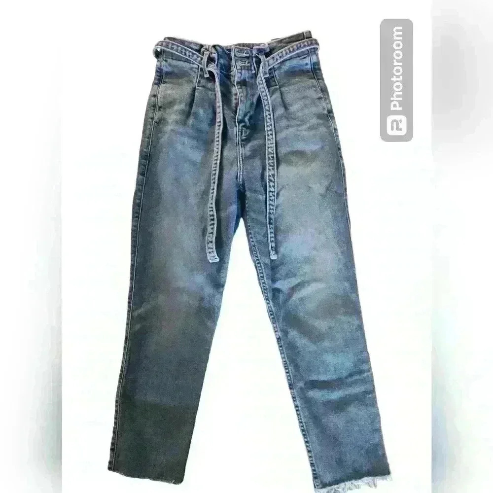 Hollister paper bag blue distressed ankle jeans size 25 #182